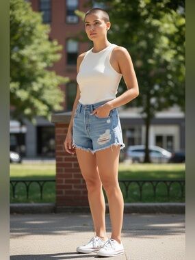 Levi's 501 High Waist Button Fly Distressed Cutoff Denim Shorts 29 100% Cotton